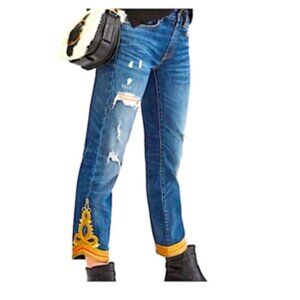 POLO Ralph Lauren Jeans THE WAVERLY STRAIGHT CROP Embellished Military Style 28